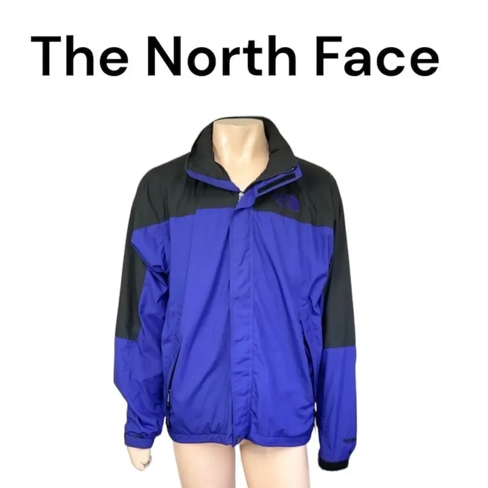 The North Face Vintage Men's Blue & Black Full Zip Windbreaker Jacket Size XL